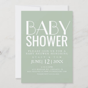 Moderne Typografie Einfache Babydusche aus Cotton  Einladung