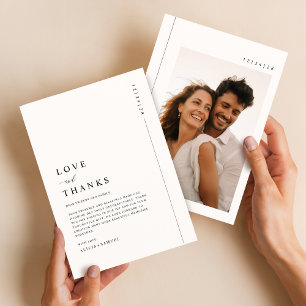 Moderne Typografie Einfache Hochzeit von Fotos Dankeskarte