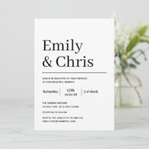 Moderne Typografie Einfache Minimalistische Hochze