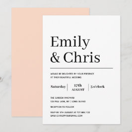 Moderne Typografie Einfache Minimalistische Hochze Einladung
