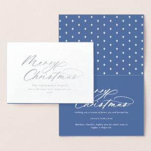Moderne Typografie elegante Drehbuch Weihnachtsfoi Folienkarte