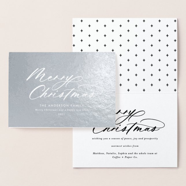 Moderne Typografie, elegante Schrift Weihnachten Folienkarte (Anzeige)