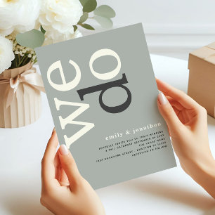 Moderne Typografie - Elfenbeinhochzeit Einladung