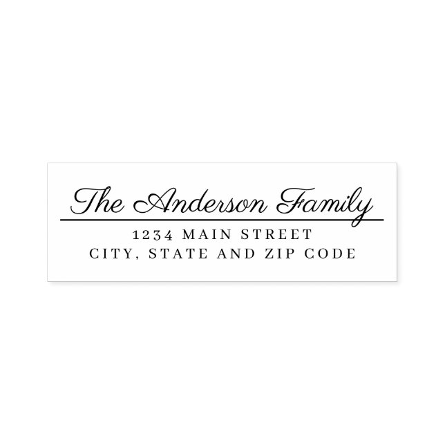 Moderne Typografie Familienname Rücksendeadresse Permastempel (Design)