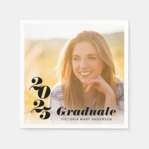 Moderne Typografie Foto Absolvent 2026 Serviette
