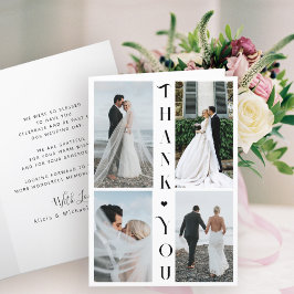 Moderne Typografie Foto Collage Hochzeit danke