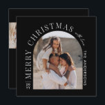 Moderne Typografie Foto Collage Schwarz Weihnachte Feiertagskarte<br><div class="desc">Moderne minimale Grafik abstrakte Form Foto Collage schwarze Weihnachtskarte. Kühne auf Trend-Design. Teil einer Ferienkollektion.</div>