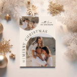 Moderne Typografie-Foto-Collage Weihnachten<br><div class="desc">Moderne minimale Grafik abstrakte Form Foto Collage Weihnachtskarte. Kühne auf Trend-Design. Teil einer Ferienkollektion.</div>