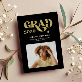 Moderne Typografie Foto Gold Schwarzer Abschluss Ankündigung