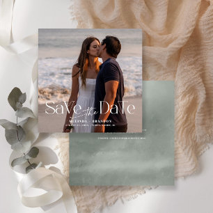 Moderne Typografie-Foto Hochzeit Einladung