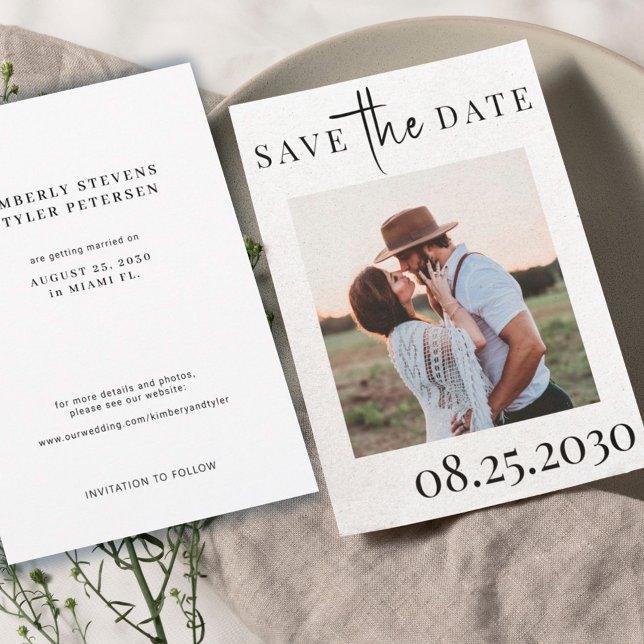 Moderne Typografie Foto Hochzeit Save The Date (Von Creator hochgeladen)