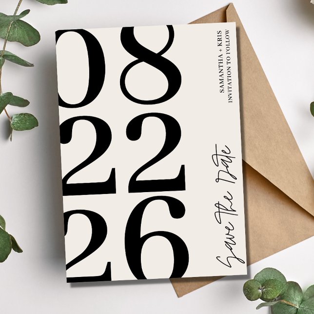 Moderne Typografie-Foto Hochzeit Save The Date (Modern Typography Photo Wedding Save The Date)