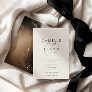 Moderne Typografie-Foto-Hochzeitseinladung Einladung