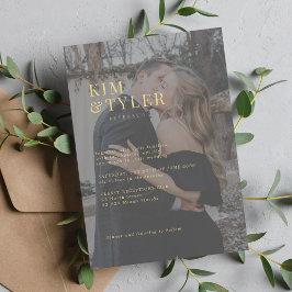 Moderne Typografie-Foto-Overlay-Hochzeit Einladung