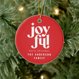 Moderne Typografie frohe Foto Weihnachten Keramik Ornament