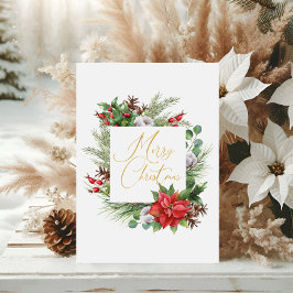 Moderne Typografie Frohe Weihnachtsblumenausweis Folien Feiertagskarte