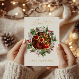 Moderne Typografie Frohe Weihnachtsfeier Foto Folien Feiertagskarte