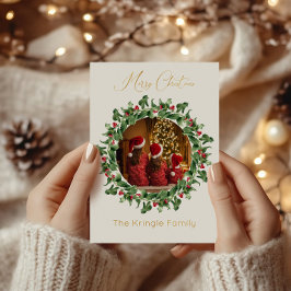 Moderne Typografie Frohe Weihnachtsfeier Foto Folien Feiertagskarte