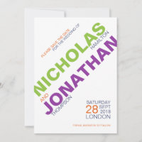 Moderne Typografie-Gay-Hochzeit spart die Datumska
