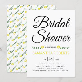 Moderne Typografie-Gelbe Brautparty-Hochzeit Einladung