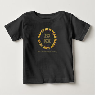 Moderne Typografie glücklich Neues Jahr Baby T-shirt