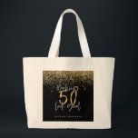 Moderne Typografie Gold Glitzer Chic 50. Geburtsta Jumbo Stoffbeutel<br><div class="desc">Feiern Sie Ihren 50. Geburtstag im Stil mit diesem Schwarz-,  Weiß- und Goldeffekt,  der 50 aussehen lässt. Modernes Design mit Skripttext und fett formatierter Grafik. Ändern Sie die Farbe,  um sie anzupassen. Teil einer Sammlung.</div>