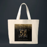 Moderne Typografie Gold Glitzer Chic 50. Geburtsta Jumbo Stoffbeutel<br><div class="desc">Feiern Sie Ihren 50. Geburtstag im Stil mit diesem Schwarz-,  Weiß- und Goldeffekt,  der 50 aussehen lässt. Modernes Design mit Skripttext und fett formatierter Grafik. Ändern Sie die Farbe,  um sie anzupassen. Teil einer Sammlung.</div>