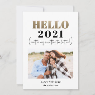Moderne Typografie goldgelb neues Jahr Foto Feiertagskarte