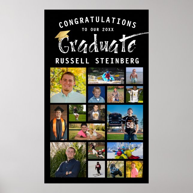 Moderne Typografie Graduate 17 FotoCollage Poster (Vorne)