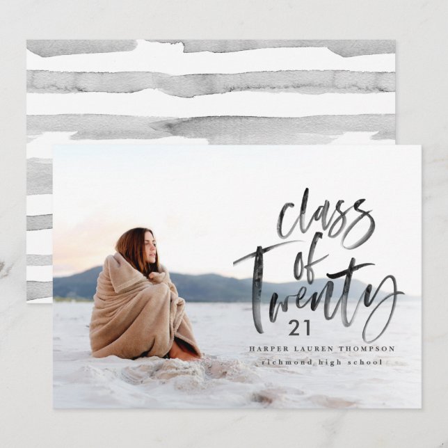 Moderne Typografie-Graduiertenankündigung Ankündigung (Vorne/Hinten)