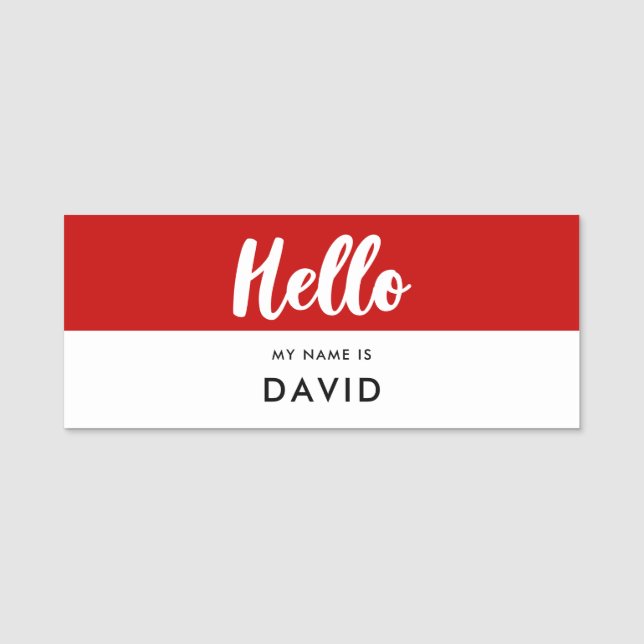 Moderne Typografie Hallo mein Name ist Namensschild (Vorderseite)