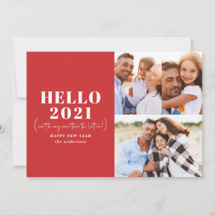 Moderne Typografie hallo neues Jahr Foto Feiertagskarte