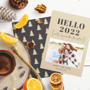 Moderne Typografie hallo neues Jahr Foto Feiertagskarte