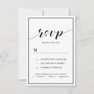 Moderne Typografie & Herz-Hochzeits-RSVP-Einlegeka RSVP Karte