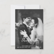 Moderne Typografie Hochzeit Danke Fotokarte