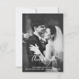 Moderne Typografie Hochzeit Danke Fotokarte