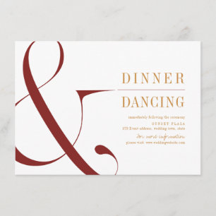 Moderne Typografie Hochzeit im Herbst Empfang Begleitkarte