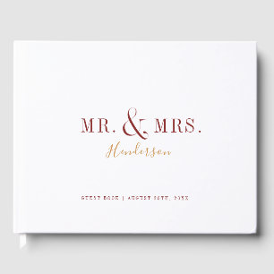 Moderne Typografie - Hochzeit im Herbst Gästebuch