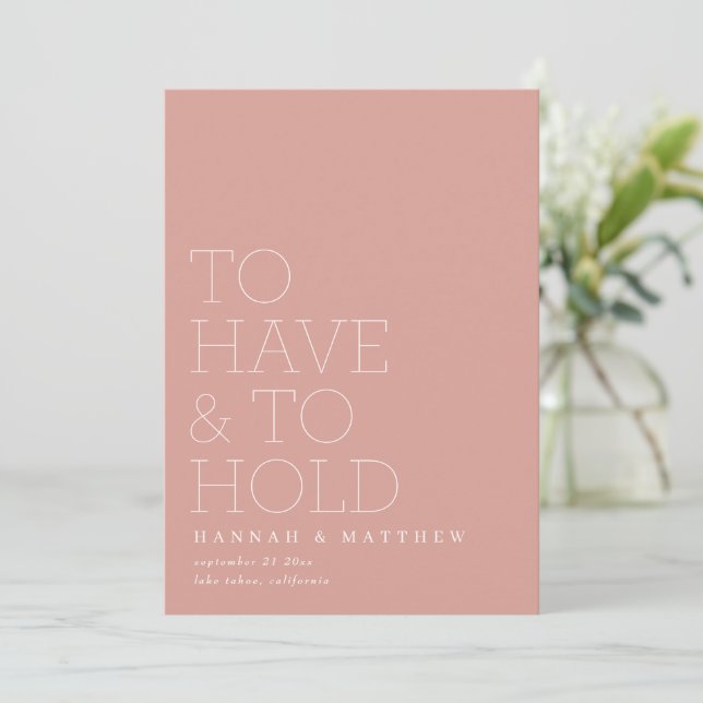 Moderne Typografie-Hochzeit zu haben und abzuhalte Save The Date (Stehend Vorderseite)