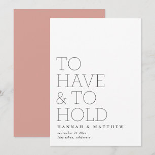 Moderne Typografie-Hochzeit zu haben und abzuhalte Save The Date