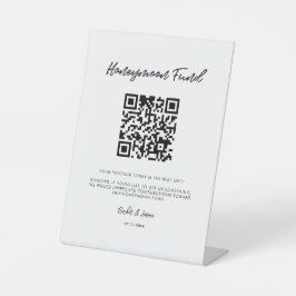 Moderne Typografie Honeymoon-Fonds QR-Code Sockelschild
