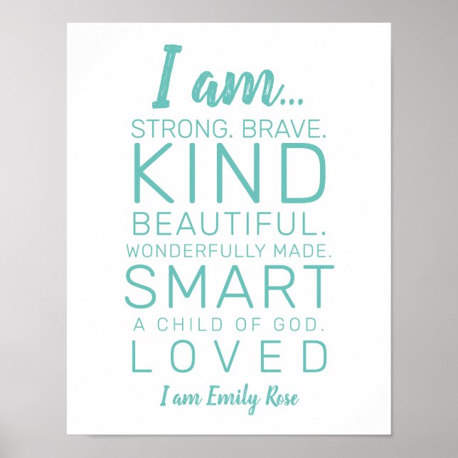 Moderne Typografie, ich bin freundlich, tapferes A Poster (Vorne)