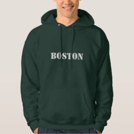 Moderne Typografie in Boston, grün und weiß Hoodie
