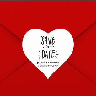Moderne Typografie Individuelle Hochzeit "Save the Herz-Aufkleber