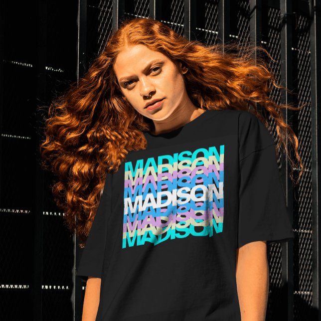 Moderne Typografie | Individuelle Name Pastel Holo T-Shirt (Von Creator hochgeladen)