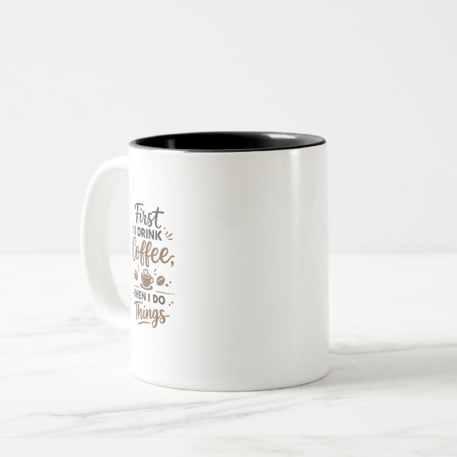 Moderne Typografie Kaffeetasse Geschenk (Vorderseite Links)