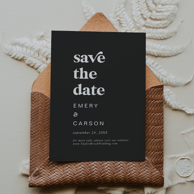 Moderne Typografie | Kohle Grau Save the Date (Von Creator hochgeladen)