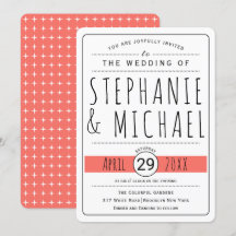 Moderne Typografie Korallen lebende Hochzeit gerun