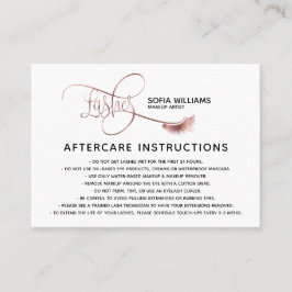 Moderne Typografie Lange Rose Gold Lashes Empfehlungskarte