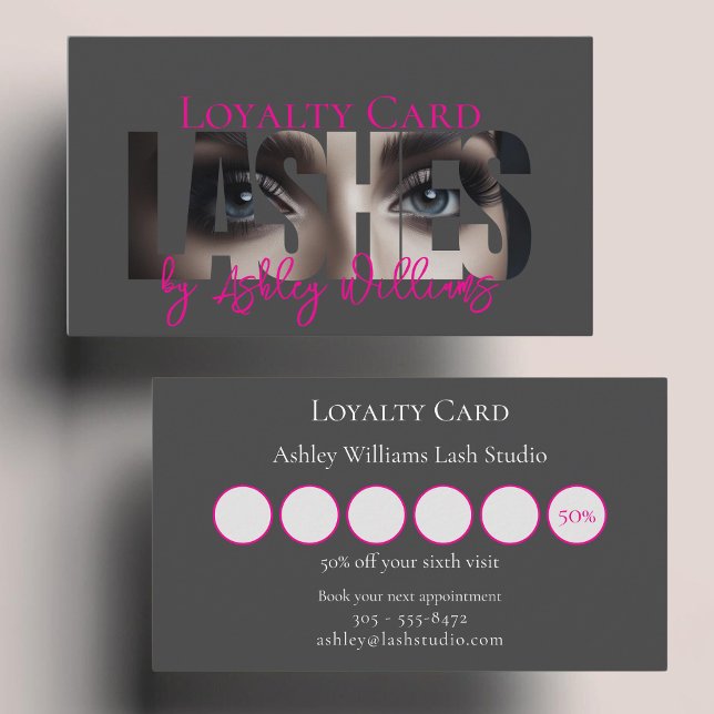 Moderne Typografie "LASHES by" lash artist Treuekarte (Von Creator hochgeladen)